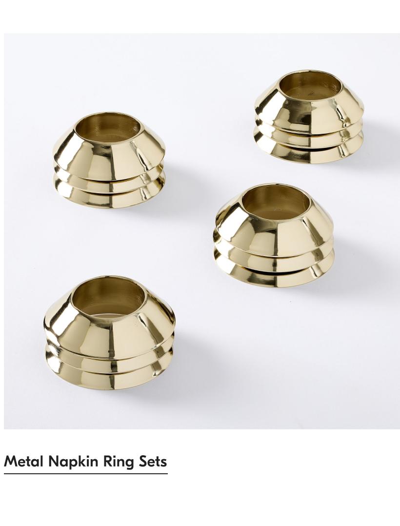 Metal Napkin Ring Sets